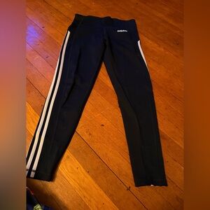 Adidas Women’s Black Leggings with White Stripes